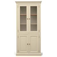 TFW Mottisfont Cream Glazed Bookcase - 4 Door 3 Shelves