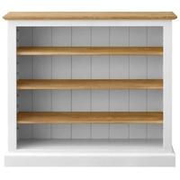 TFW Mottisfont White Bookcase - Low Large 3 Shelves