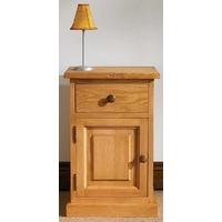 TFW Mottisfont Waxed Pine Bedside Cabinet - 1 Door 1 Drawer