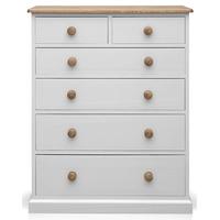 TFW Mottisfont White Chest of Drawer - 2 Over 4 Drawer