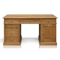 tfw mottisfont waxed pine double pedestal desk