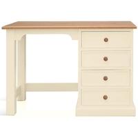 TFW Mottisfont Cream Dressing Table - Single Pedestal 4 Drawer