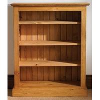 tfw mottisfont waxed pine low medium bookcase with adjustable 3 shelve ...