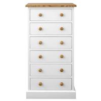 TFW Mottisfont White Chest of Drawer Wellington - 6 Drawer