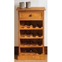 TFW Mottisfont Waxed Pine 1 Drawer Floor Standing Wine Rack