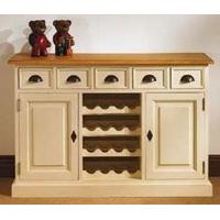 TFW Mottisfont Painted Sideboard - with Wine Rack 2 Doors 5 Drawers