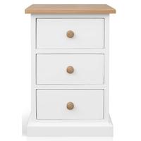 TFW Mottisfont White Bedside Cabinet - 3 Drawer