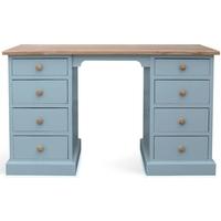 TFW Mottisfont Blue Dressing Table - Double Pedestal 8 Drawer