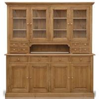 TFW Mottisfont Waxed Pine Glazed Dresser - Large 8 Door 12 Drawer