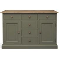 TFW Mottisfont Green Dresser Base - 2 Doors 6 Drawer