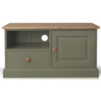 TFW Mottisfont Green Rectangular TV Unit - 1 Door 1 Drawer