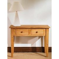 tfw mottisfont waxed pine console table 2 drawers