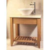 TFW Aquarius Oak Washstand - Small with Pot Board and Shelf