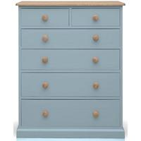 TFW Mottisfont Blue Chest of Drawer - 2 Over 4 Drawer