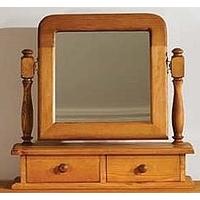 TFW Mottisfont Waxed Pine Arched Dressing Table Mirror - 2 Drawer