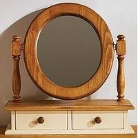 TFW Mottisfont Painted Oval Dressing Table Mirror - 2 Drawer