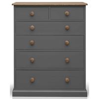 TFW Mottisfont Grey Chest of Drawer - 2 Over 4 Drawer