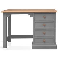 TFW Mottisfont Grey Dressing Table - Single Pedestal 4 Drawer