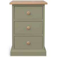 TFW Mottisfont Green Bedside Cabinet - 3 Drawer