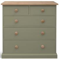 TFW Mottisfont Green Chest of Drawer - 2 Over 3 Drawer