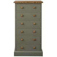 TFW Mottisfont Green Chest of Drawer Wellington - 6 Drawer