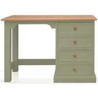 tfw mottisfont green dressing table single pedestal 4 drawer