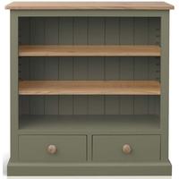 TFW Mottisfont Green Bookcase - 2 Drawer 2 shelves