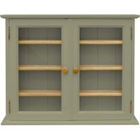 tfw mottisfont green display cabinet small 2 glass door