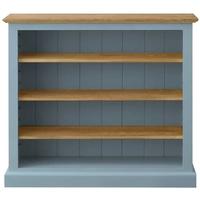 TFW Mottisfont Blue Bookcase - Low Large 3 Shelves