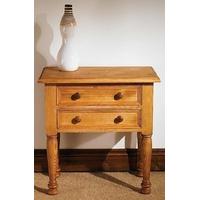 TFW Mottisfont Waxed Pine Telephone Table - 2 Drawers