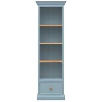 tfw mottisfont blue slim jim bookcase 1 drawer 3 shelves