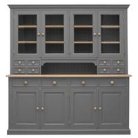 tfw mottisfont grey glazed dresser large 8 door 12 drawer