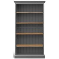 TFW Mottisfont Grey Glazed Bookcase - 4 Shelves