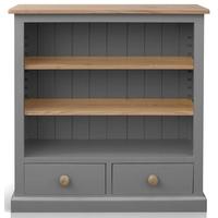 TFW Mottisfont Grey Bookcase - 2 Drawer 2 shelves