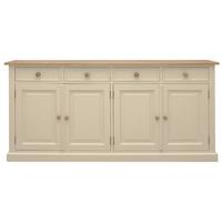 TFW Mottisfont Cream Glazed Dresser Base - Large 4 Door 4 Drawer