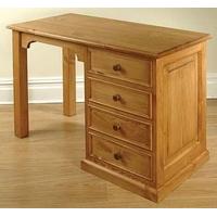 TFW Mottisfont Waxed Pine Dressing Table - Single Pedestal 4 Drawers