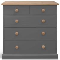 TFW Mottisfont Grey Chest of Drawer - 2 Over 3 Drawer