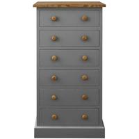 TFW Mottisfont Grey Chest of Drawer Wellington - 6 Drawer