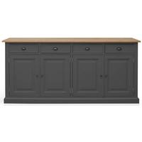 tfw mottisfont grey welsh dresser base large 4 door 4 drawer