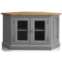 TFW Mottisfont Grey Corner TV Unit - 2 Glazed Door