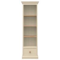 TFW Mottisfont Cream Slim Jim Bookcase - 1 Drawer 3 Shelves