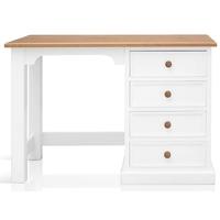 TFW Mottisfont White Dressing Table - Single Pedestal 4 Drawer