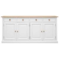 tfw mottisfont white glazed dresser base large 4 door 4 drawer