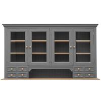 TFW Mottisfont Grey Glazed Dresser Top - Large 4 Door 8 Drawer