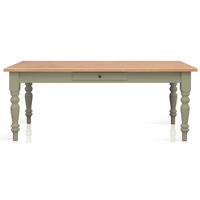 TFW Mottisfont Green Farmhouse Table - Turned Legs 5ft x 3ft