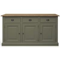 TFW Mottisfont Green Flour Dresser Base - 3 Door 3 Drawer