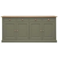 TFW Mottisfont Green Glazed Dresser Base - Large 4 Door 4 Drawer