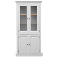 TFW Mottisfont White Glazed Bookcase - 4 Door 3 Shelves