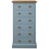 TFW Mottisfont Blue Chest of Drawer Wellington - 6 Drawer