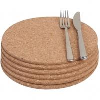 T&G Woodware Round Cork Placemats & Coasters, Cork, Placemats Only